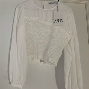 Zara summer white blouse Size M